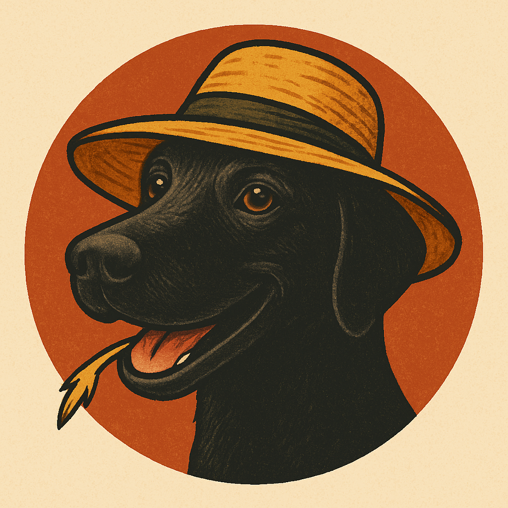 Bean's logo wearing a straw hat